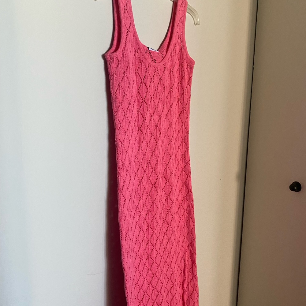 Rue Stiic Pink Crochet Dress